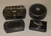 4 LACQUERWARE TOBACCO SNUFF BO