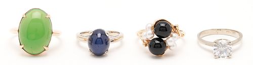 4 LADIES' 14K & GEMSTONE RINGS1st