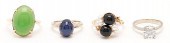 4 LADIES' 14K & GEMSTONE RINGS
