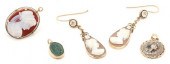 4 LADIES GOLD & CAMEO JEWELRY