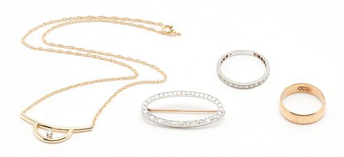 4 LADIES JEWELRY ITEMS: 2 RINGS,
