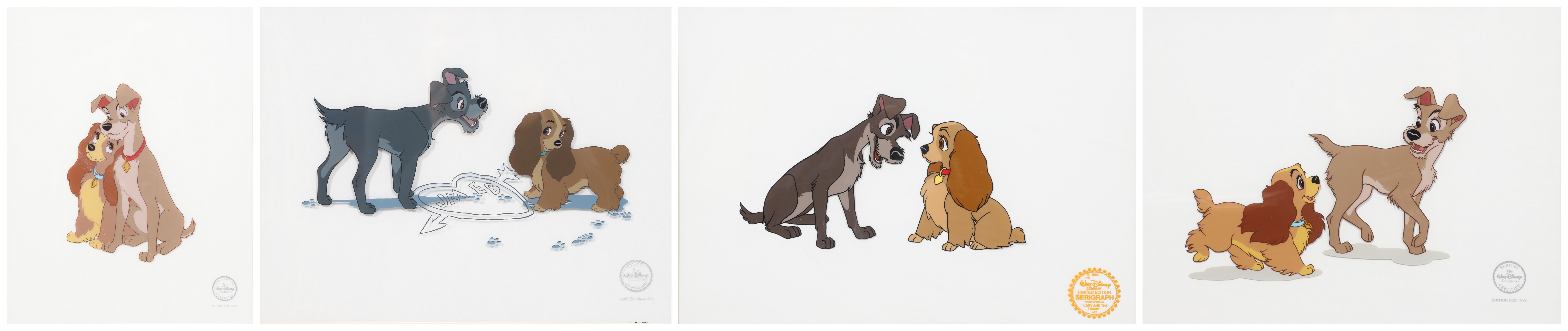 (4) Lady & the Tramp sericels,