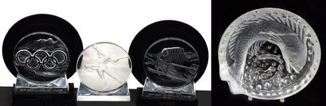 (4) LALIQUE 1992 OLYMPIC PLAQUES
