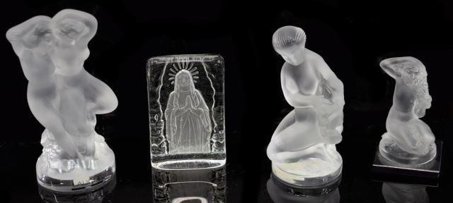 (4) LALIQUE & OTHER ART CRYSTAL