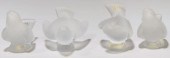 (4) LALIQUE SATIN ART CRYSTAL