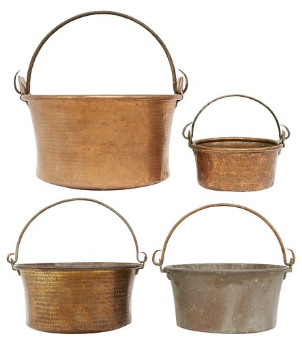 (4) LARGE ANTIQUE COPPER