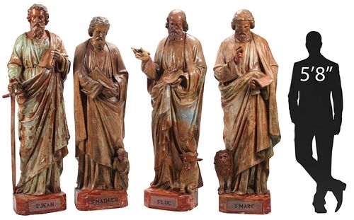 (4) LARGE FRENCH TERRACOTTA FIGURES