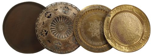 (4) LARGE GILT &AMP; PATINATED
