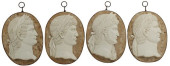 (4) LARGE MARBLE PORTRAIT PLAQ