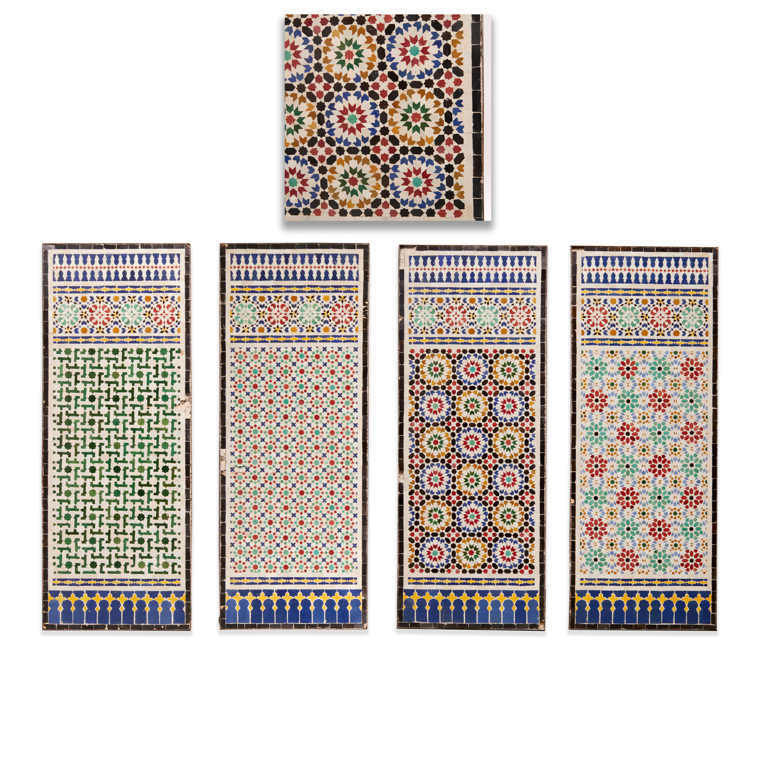 (4) LARGE MOROCCAN ZELLIGE MOSAIC