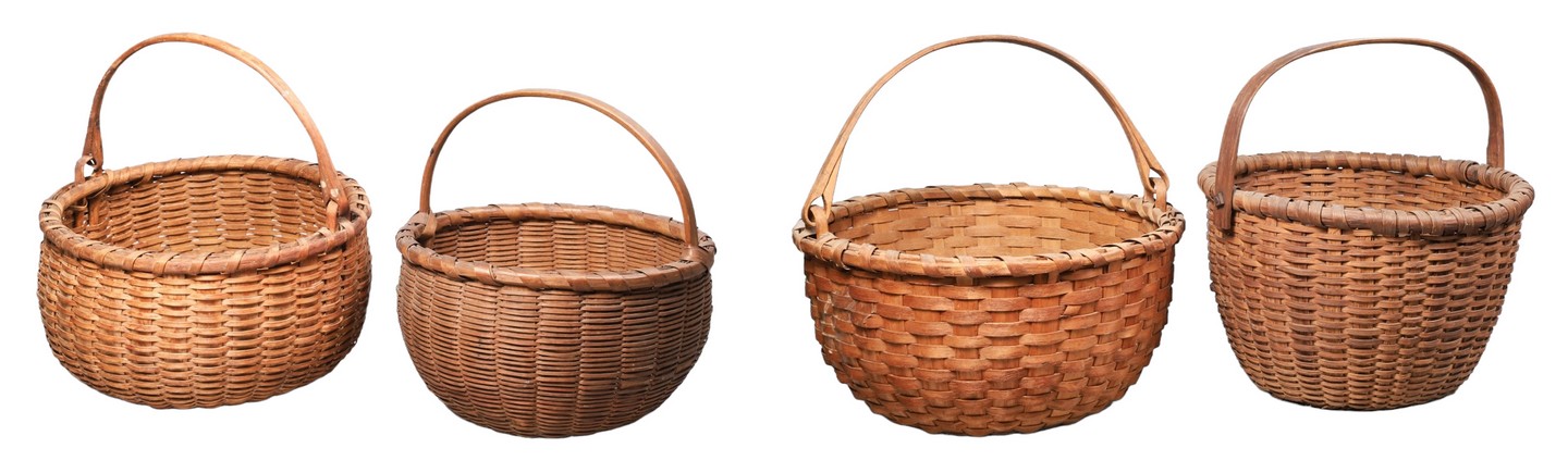 (4) Large splint baskets, (3) of