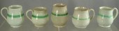 4 Leeds pearlware green feathe