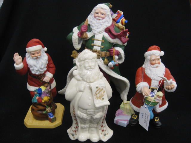 4 Lenox Porcelain Santa Figurines