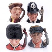 4 LG DOULTON CHARACTER JUGS, J