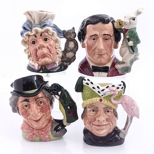 4 LG DOULTON CHARACTER JUGS,