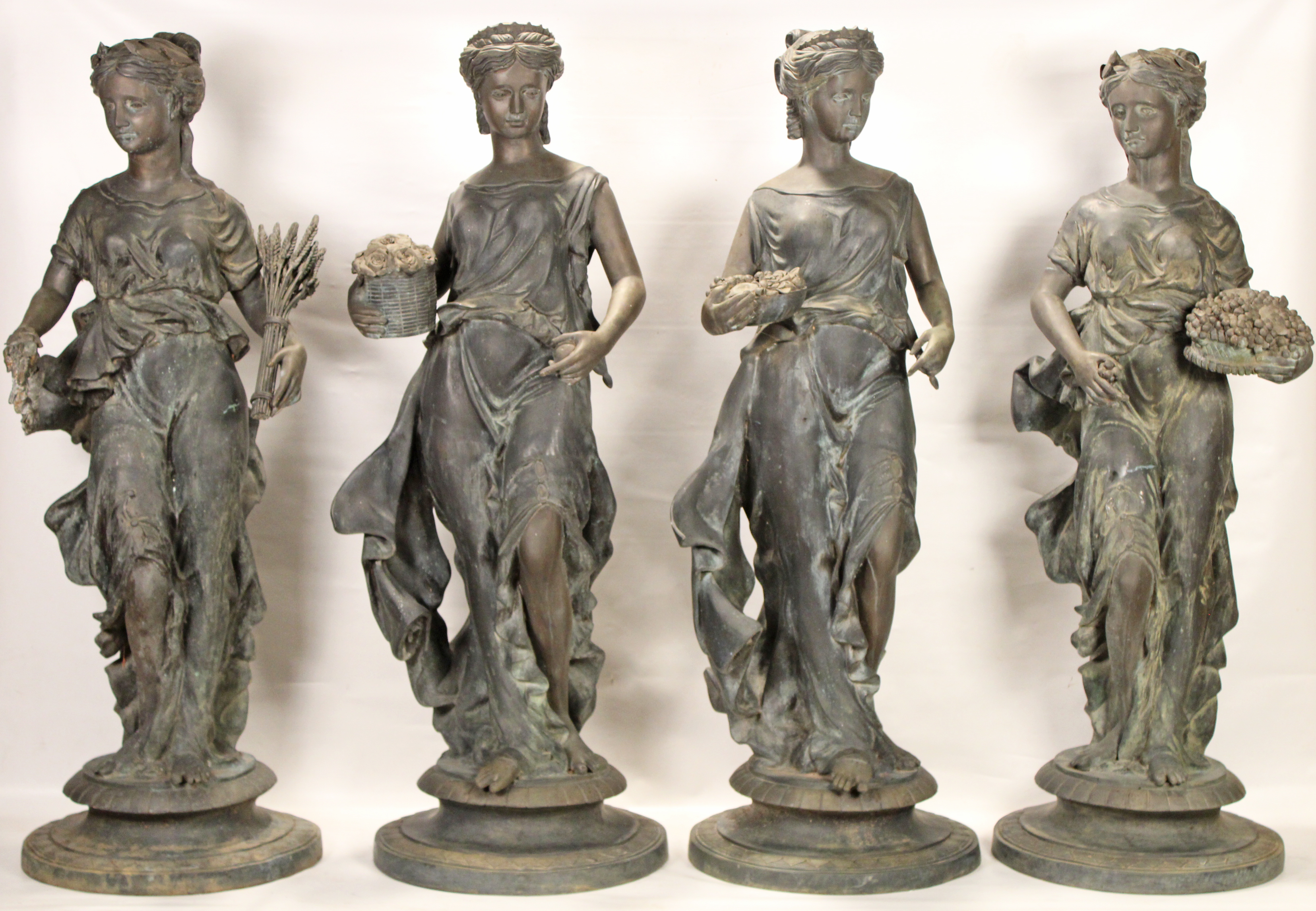 4 LIFE SIZE BRONZE FIGURES