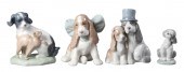 (4) Lladro & Nao porcelain dog