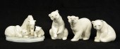(4) Lladro polar bear porcelai