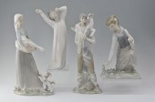 4 LLADRO PORCELAIN FIGURINES: