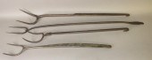4 LONG HANDLED WROUGHT IRON BU