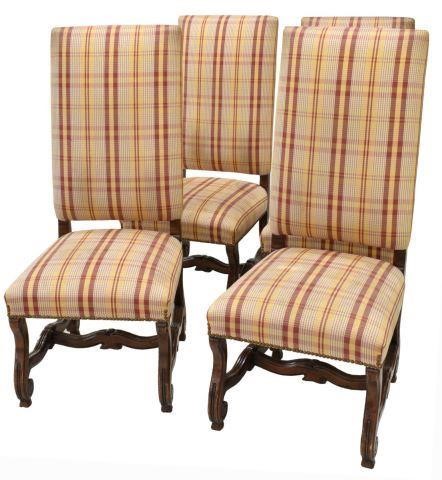 (4) LOUIS XIV STYLE UPHOLSTERED