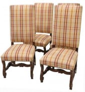 (4) LOUIS XIV STYLE UPHOLSTERE
