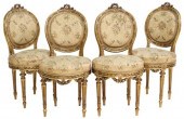 (4) LOUIS XVI GILT ACCENTED SI
