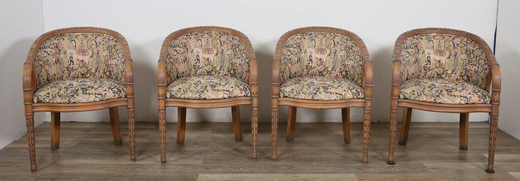 4 LOUIS XVI STYLE CLUB CHAIRS4