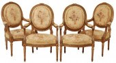 (4) LOUIS XVI STYLE GILTWOOD &