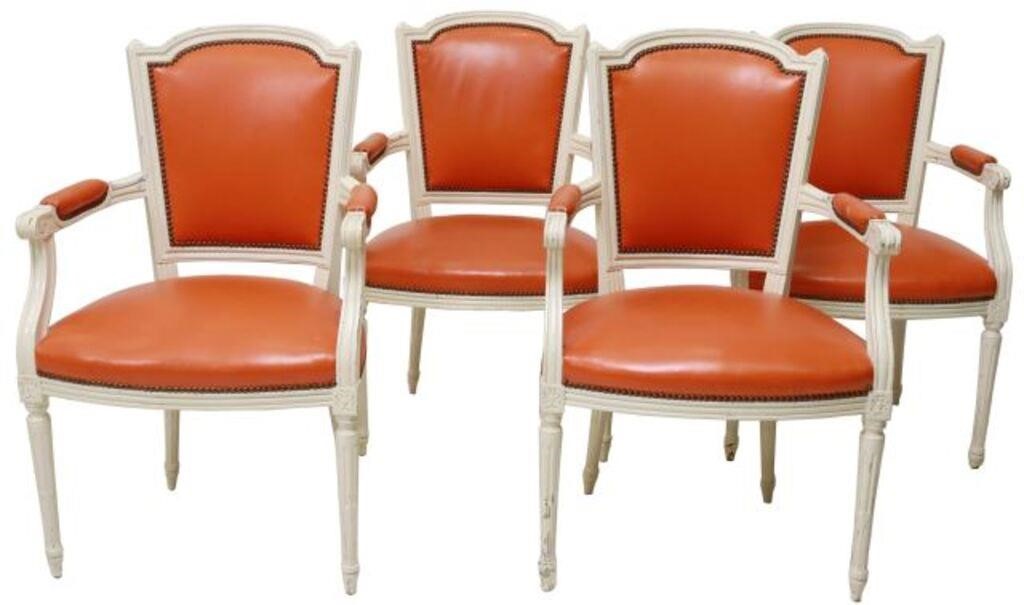 (4) LOUIS XVI STYLE PAINTED &