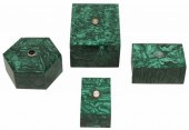 (4) MALACHITE TILED & JEWELED