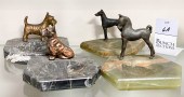 (4) Marble base desk trays wit