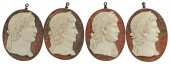(4) MARBLE PORTRAIT PLAQUES OF