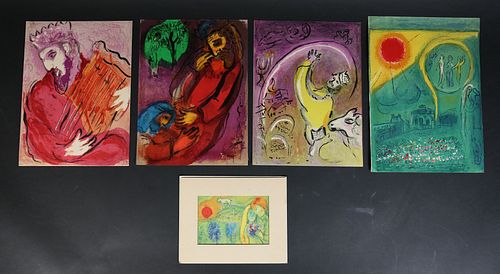4 MARC CHAGALL LITHOGRAPHS & 1