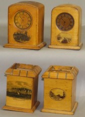 4 MAUCHLINWARE BANKSca. 1880-1
