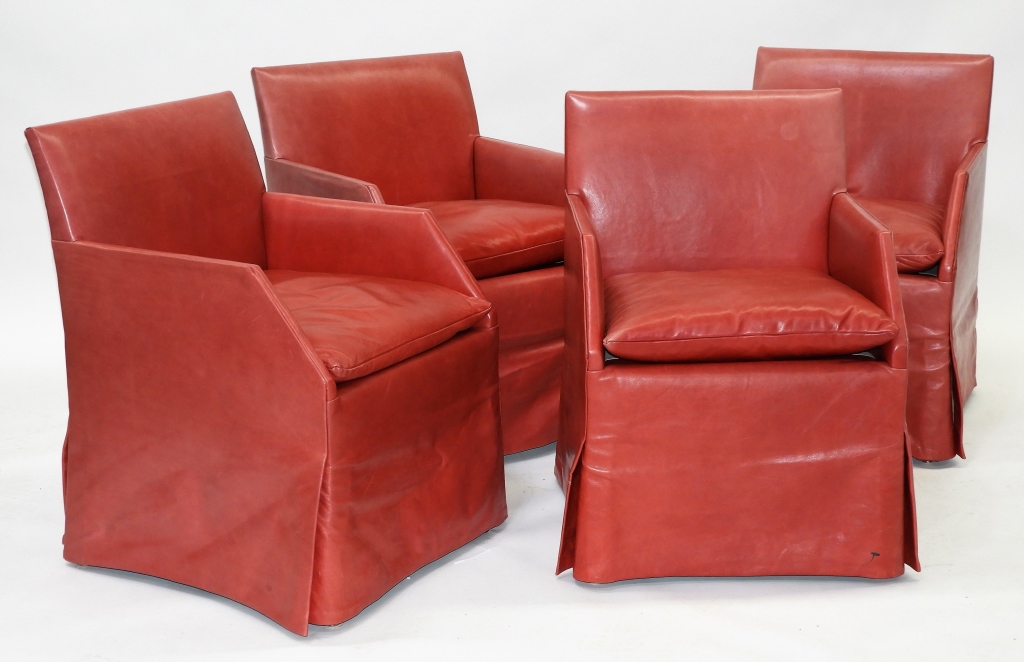 4 MCM MODERN RASPBERRY LEATHER