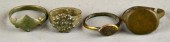 (4) Medieval Bronze RingsTo in