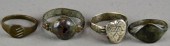 (4) Medieval Bronze RingsTo in