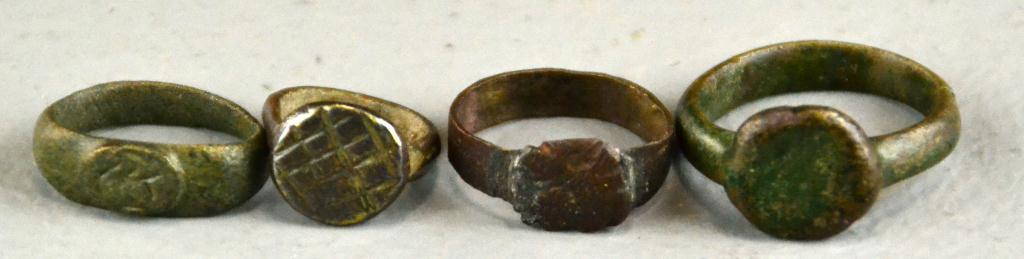(4) Medieval Bronze RingsTo include