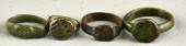 (4) Medieval Bronze RingsTo in