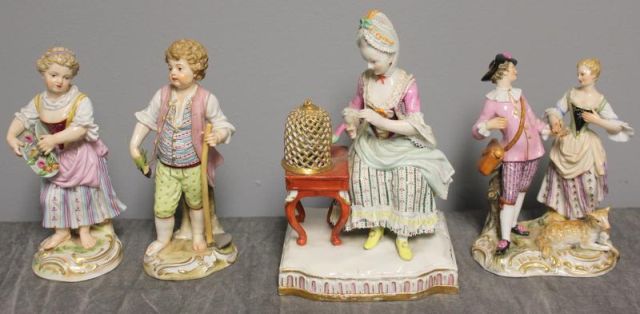 4 Meissen Figures / Groups.Includes