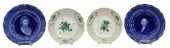 4) MEISSEN GREEN FLOWER & RIDG