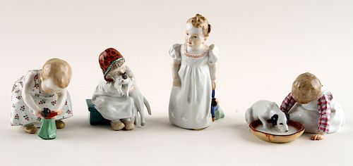 4 MEISSEN PORCELAIN FIGURES