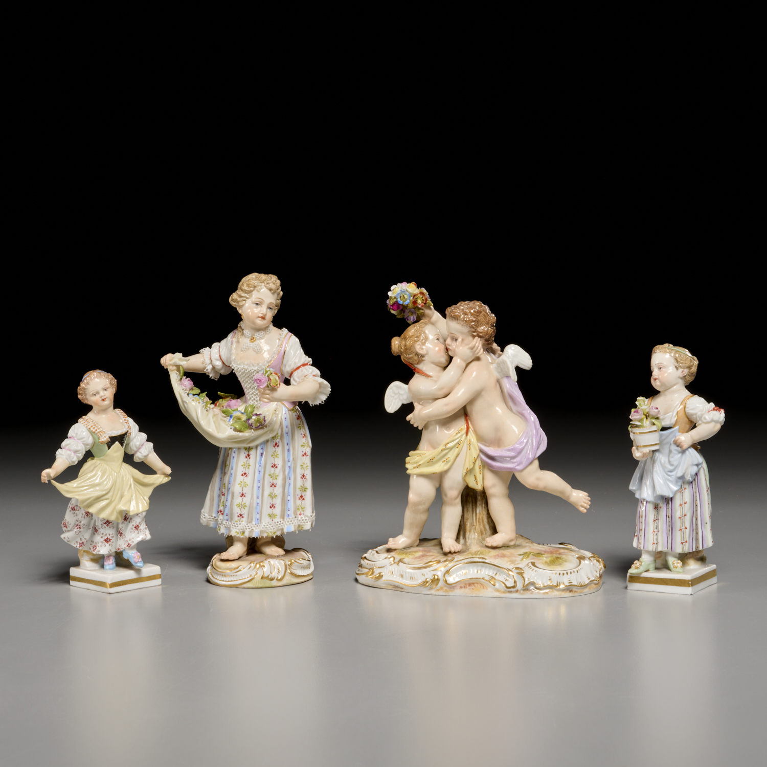 (4) MEISSEN PORCELAIN FIGURINES