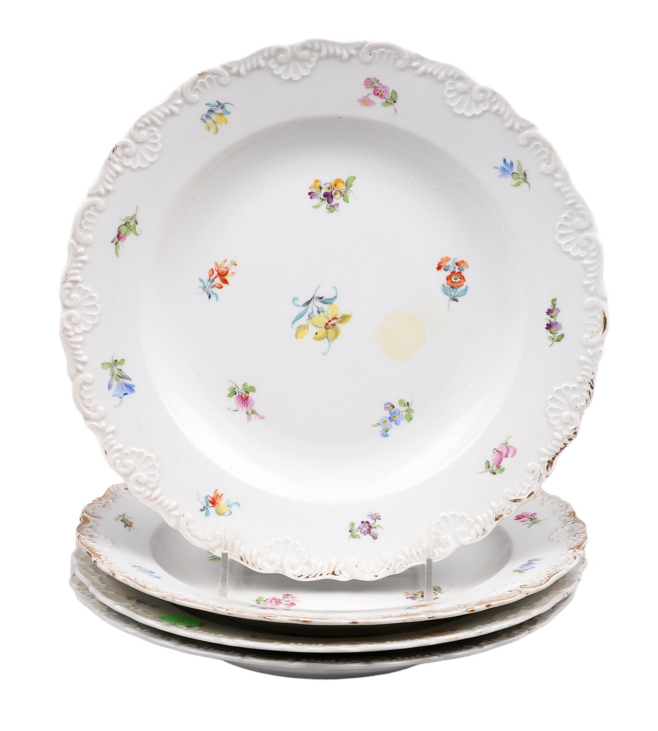 (4) Meissen porcelain shallow
