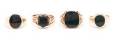 4 MEN'S GOLD & BLOODSTONE RING