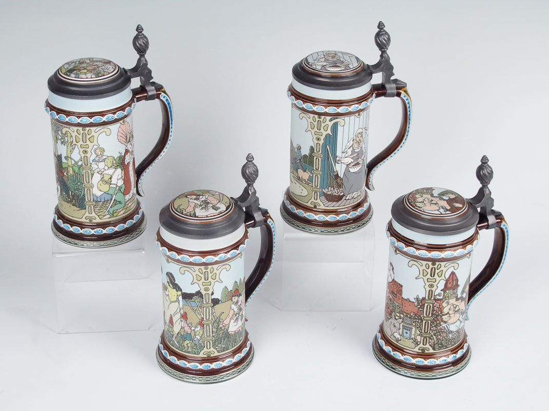 4 METTLACH FAIRY TALE COLLECTORS