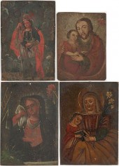 4 MEXICAN FOLK ART RETABLOS, O