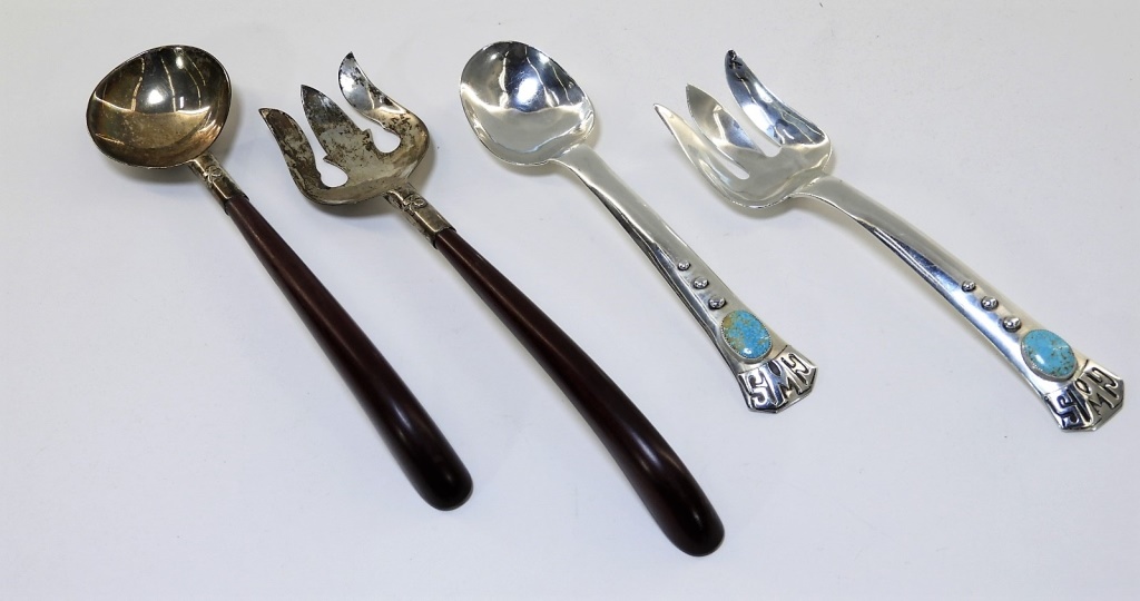 4 MEXICAN STERLING SILVER TURQUOISE