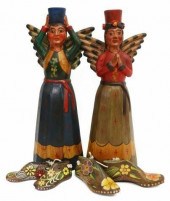 (4) MEXICO POTTERY ANGEL CANDE